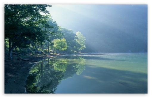 Green Lake In Forest HD wallpaper for Wide 16:10 Widescreen WHXGA WQXGA WUXGA WXGA ;