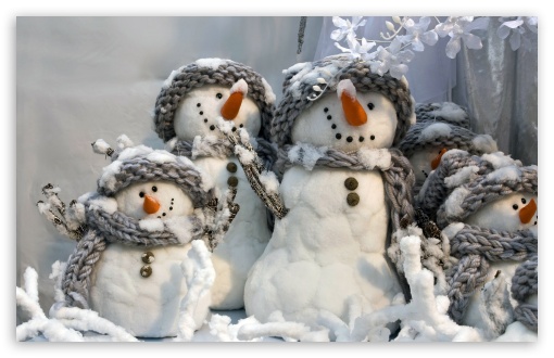 Happy Snowmen HD wallpaper for Wide 16:10 Widescreen WHXGA WQXGA WUXGA WXGA ;
