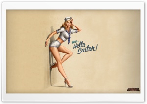 "Hello Sailor!" Pin-Up Style wallpaper
