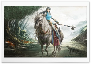 Horse Riding Drawing HD Wide Wallpaper for Widescreen