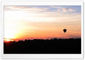 Hot Air Balloon At Sunset HD Wide Wallpaper for Widescreen