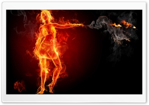 Hot Girl On Fire HD Wide Wallpaper for Widescreen
