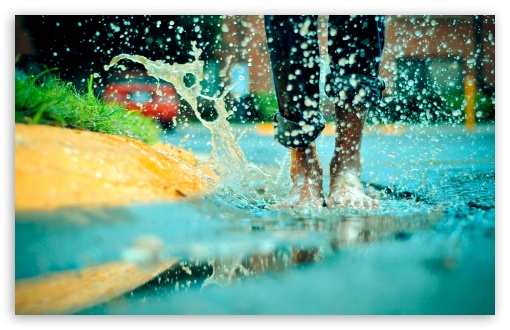 Jumping In A Rain Puddle HD wallpaper for Wide 16:10 Widescreen WHXGA WQXGA WUXGA WXGA ;
