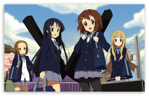 K ON! Akiyama Mio, Tainaka Ritsu, Hirasawa Yui And Kotobuki Tsumugi wallpaper for Wide 16:10 Widescreen WHXGA WQXGA WUXGA WXGA ;