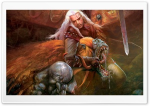Killing The Beast, The Witcher HD Wide Wallpaper for Widescreen