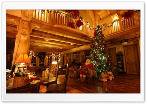 Lodge at Christmas Time HD Wide Wallpaper for Widescreen