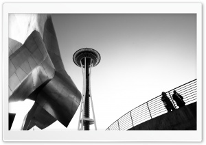 Looking Up At The Seattle Space Needle HD Wide Wallpaper for Widescreen