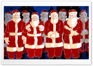 Lots Of Santa Christmas HD Wide Wallpaper for Widescreen