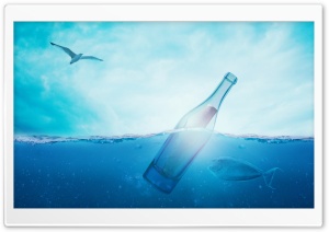 Love You Message In A Bottle HD Wide Wallpaper for Widescreen