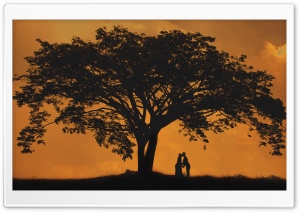 Lovers Silhouette HD Wide Wallpaper for Widescreen
