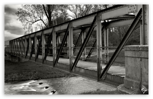 My Old Bridge BW by Nyclaudiotesta wallpaper for Wide 16:10 Widescreen WHXGA WQXGA WUXGA WXGA ;