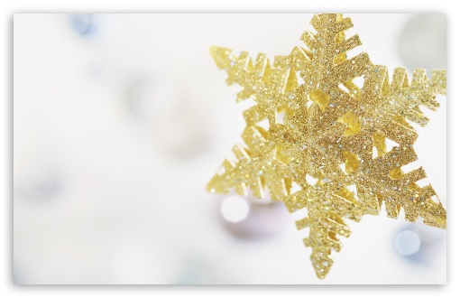 New Year Gold Snowflake wallpaper for Wide 16:10 5:3 Widescreen WHXGA WQXGA