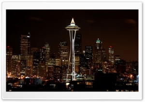 Night In Seattle HD Wide Wallpaper for Widescreen