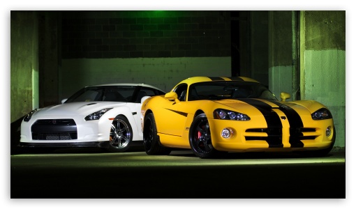 Nissan GTR And Dodge Viper wallpaper for HD 16:9 High Definition WQHD QWXGA 1080p 900p 720p QHD nHD ;