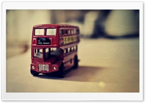 Old English Bus Toy HD Wide Wallpaper for Widescreen