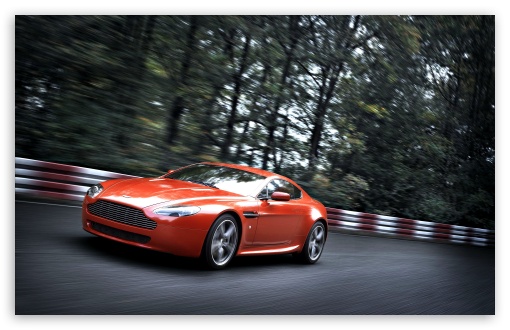 Aston Martin Vantage V8 Wallpaper. Orange Aston Martin Vantage V8