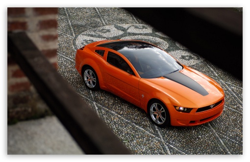 Orange Ford Mustang 1