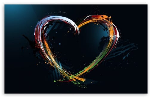Paint Splash Heart HD wallpaper for Wide 16:10 Widescreen WHXGA WQXGA WUXGA WXGA ;