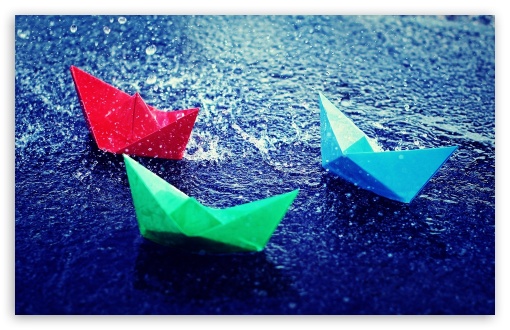Paper Boats In Rain HD wallpaper for Wide 16:10 Widescreen WHXGA WQXGA WUXGA WXGA ;