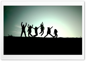People Jumping In The Air HD Wide Wallpaper for Widescreen