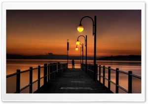 Pier Sunset HD Wide Wallpaper for Widescreen