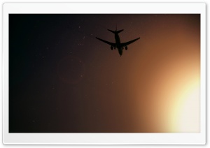 Plane Flying At Night HD Wide Wallpaper for Widescreen