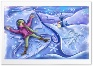 Playing In The Snow Christmas HD Wide Wallpaper for Widescreen