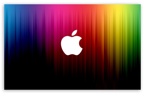 Rainbow Apple HD wallpaper for HD 16:9 High Definition WQHD QWXGA 1080p 900p 720p QHD nHD ;