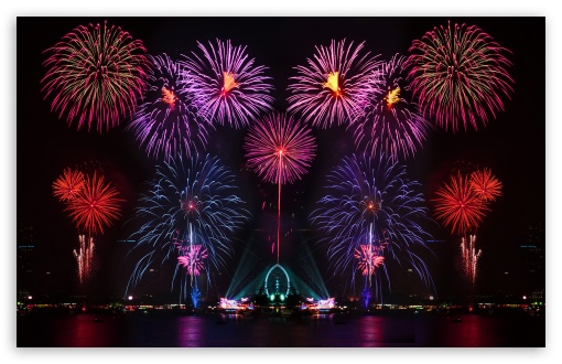 Red Fireworks HDR wallpaper for Standard 4:3 5:4 Fullscreen UXGA XGA SVGA