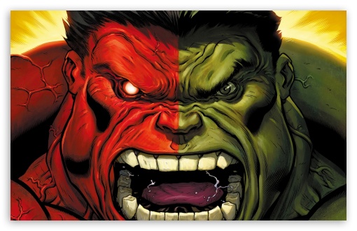 Red Hulk vs Green Hulk HD wallpaper for Wide 16:10 Widescreen WHXGA WQXGA WUXGA WXGA ;