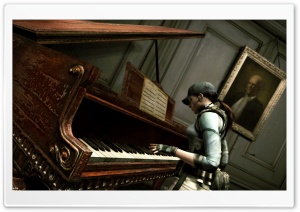 Resident Evil Jill Playing Piano HD Wide Wallpaper for Widescreen