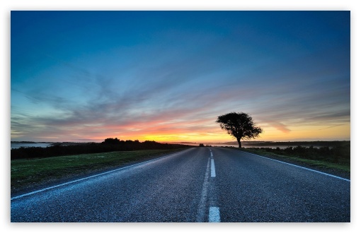 Road At Sunrise HD wallpaper for Wide 16:10 Widescreen WHXGA WQXGA WUXGA WXGA ;