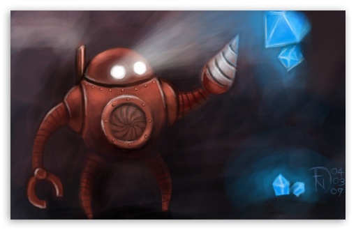 Robot And Diamonds HD wallpaper for Wide 16:10 Widescreen WHXGA WQXGA WUXGA WXGA ;
