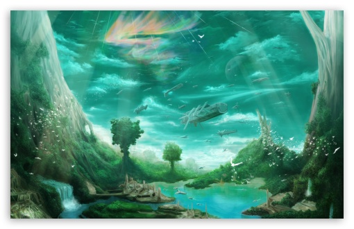 Science Fiction Paradise HD wallpaper for Wide 16:10 Widescreen WHXGA WQXGA WUXGA WXGA ;