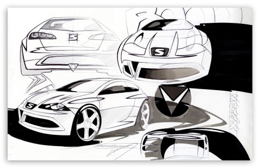 Seat Ibiza Sketches HD wallpaper for Wide 16:10 5:3 Widescreen WHXGA WQXGA WUXGA WXGA WGA ; HD 16:9 High Definition WQHD QWXGA 1080p 900p 720p QHD nHD ; Mobile WVGA PSP - WVGA WQVGA Smartphone ( HTC Samsung Sony Ericsson LG Vertu MIO ) Sony PSP Zune HD Zen ;