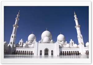Sheikh Zayed Grand Mosque, Abu Dhabi, United Arab Emirates HD Wide Wallpaper for Widescreen