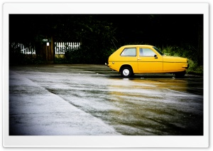 Small Yellow Car HD Wide Wallpaper for Widescreen