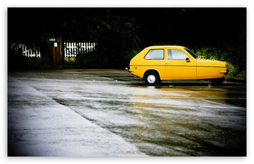 Small Yellow Car HD wallpaper for Standard 43 54 Fullscreen UXGA XGA