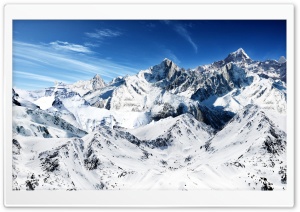 Snowy Mountain Peaks HD Wide Wallpaper for Widescreen