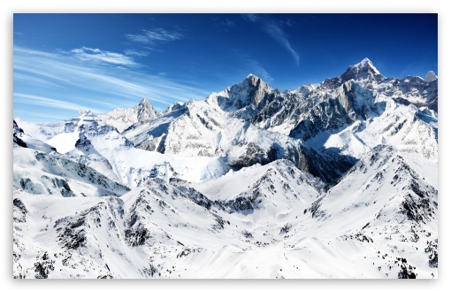 Snowy Mountain Peaks HD wallpaper for Wide 16:10 Widescreen WHXGA WQXGA WUXGA WXGA ;