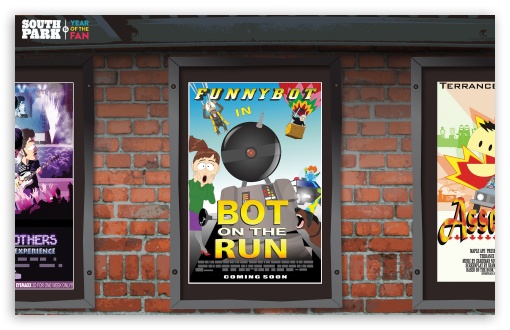 South Park - Bot On The Run wallpaper for Standard 4:3 5:4 Fullscreen UXGA XGA SVGA QSXGA SXGA ; Wide 16:10 Widescreen WHXGA WQXGA WUXGA WXGA ; Mobile VGA iPad Phone - VGA QVGA Smartphone ( PocketPC GPS iPod Zune BlackBerry HTC Samsung LG Nokia Eten Asus ) ;