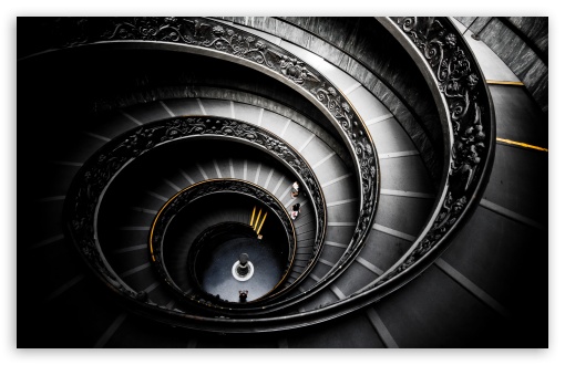 Spiral Stairs, Vatican Museums HD wallpaper for Wide 16:10 Widescreen WHXGA WQXGA WUXGA WXGA ;