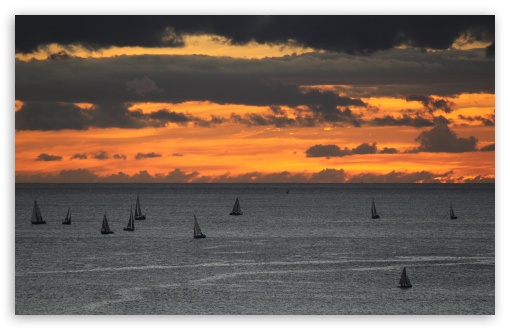 Sunset Sailing wallpaper for Wide 16:10 Widescreen WHXGA WQXGA WUXGA WXGA ;