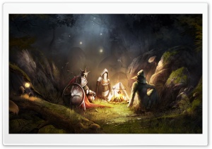 Trine 2 Story Campfire HD Wide Wallpaper for Widescreen