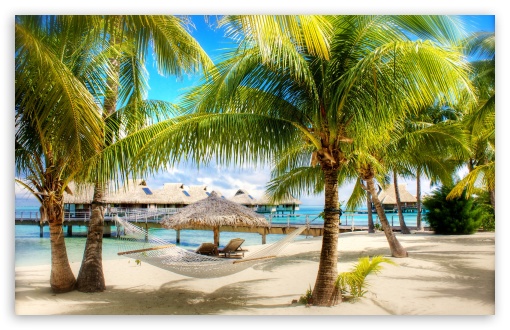 Tropical Beach Resort HD wallpaper for Wide 16:10 Widescreen WHXGA WQXGA WUXGA WXGA ;