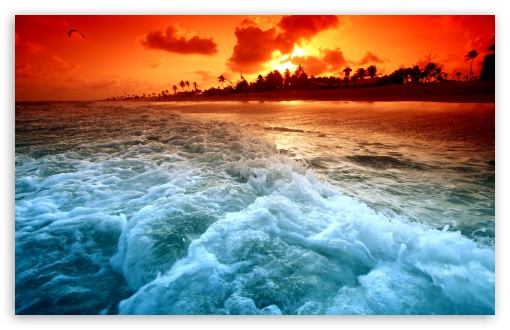 Tropical Beach Sunset HD wallpaper for Wide 16:10 Widescreen WHXGA WQXGA WUXGA WXGA ;