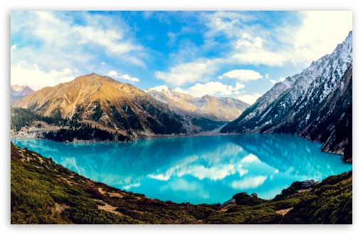 Turquoise Lake HD wallpaper for Wide 16:10 Widescreen WHXGA WQXGA WUXGA WXGA ;