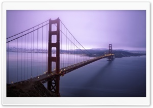 Violet Hour And Fog Surround The Golden Gate