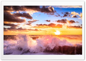 Waves Crashing HD Wide Wallpaper for Widescreen