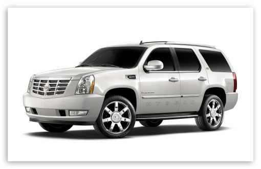 White Cadillac Escalade Hybrid HD wallpaper for Wide 16:10 5:3 Widescreen WHXGA WQXGA WUXGA WXGA WGA ; HD 16:9 High Definition WQHD QWXGA 1080p 900p 720p QHD nHD ; Mobile WVGA PSP - WVGA WQVGA Smartphone ( HTC Samsung Sony Ericsson LG Vertu MIO ) Sony PSP Zune HD Zen ;